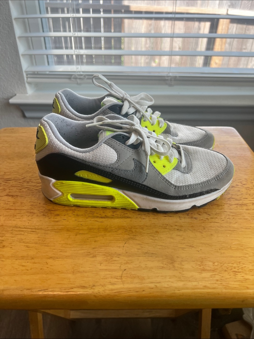 Nike Woman’s Gray and Neon Yellow/Black Retro Sneakers